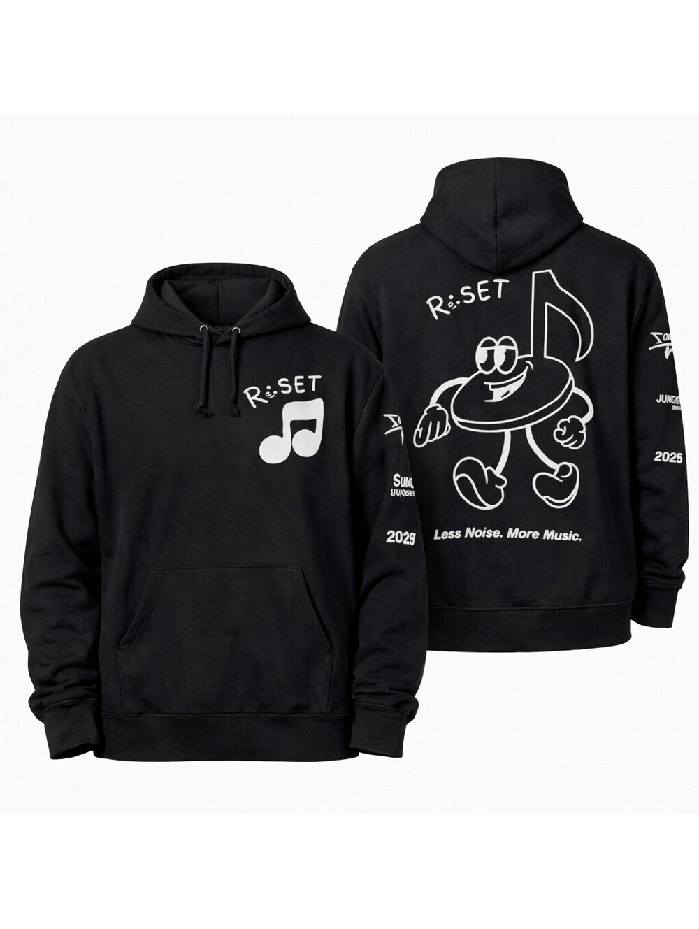 Re:SET Concert Experience 2023 Hoodie Black Walking Musical Note Graphic